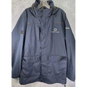 Stormtech Performance Navy Full Zip Up Jacket Men Size Medium Hooded All Weather